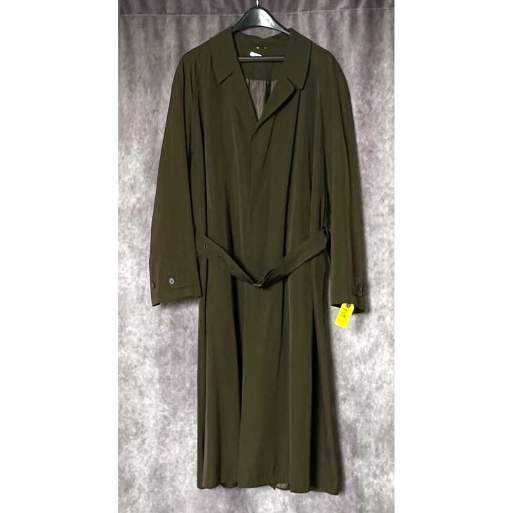 Saks Fifth Avenue Vintage Brown Wool Trench Coat Made in Italy IT 50 US Large XL